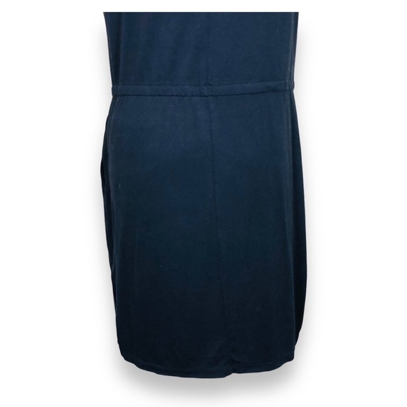 Eileen Fisher Sleeveless Shift Dress Deep Blue Waist Tie Pockets - Picture 8 of 10